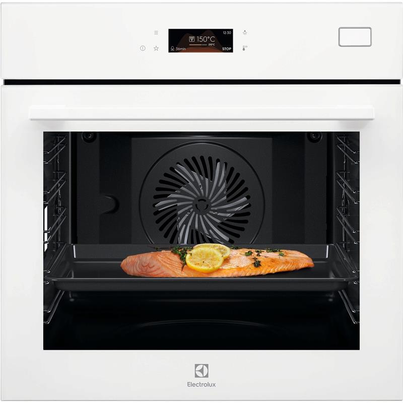 Духова шафа Electrolux електрична, 72л, A++, пара, дисплей, конвекція, телескопічні напрямні, ф-ція пароварки, білий