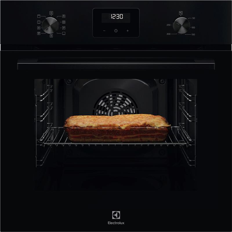 Духова шафа Electrolux електрична, 65л, A, дисплей, конвекція, телескопічні напрямні, чорний