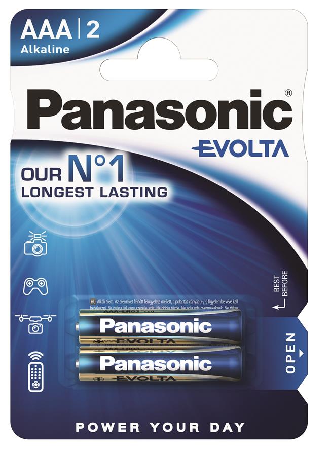 Батарейка Panasonic EVOLTA щелочная AAА блистер, 2 шт.