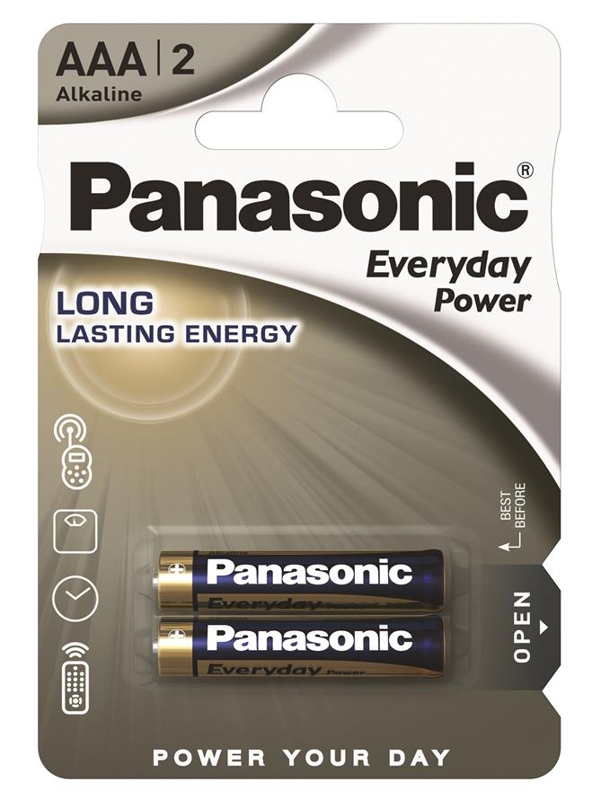 Батарейка Panasonic EVERYDAY POWER щелочная AAА блистер, 2 шт.