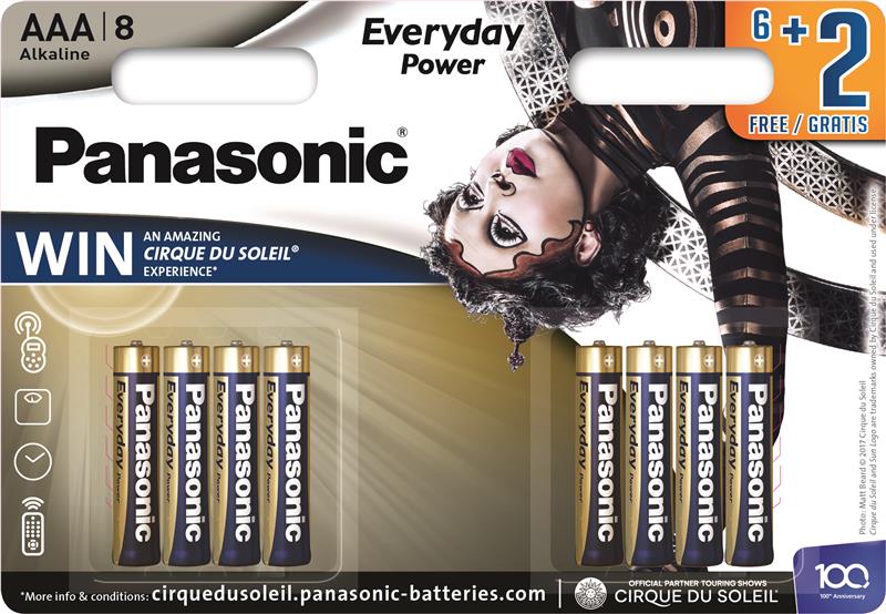 Батарейка Panasonic EVERYDAY POWER AAA BLI 8 ALKALINE Cirque du Soleil