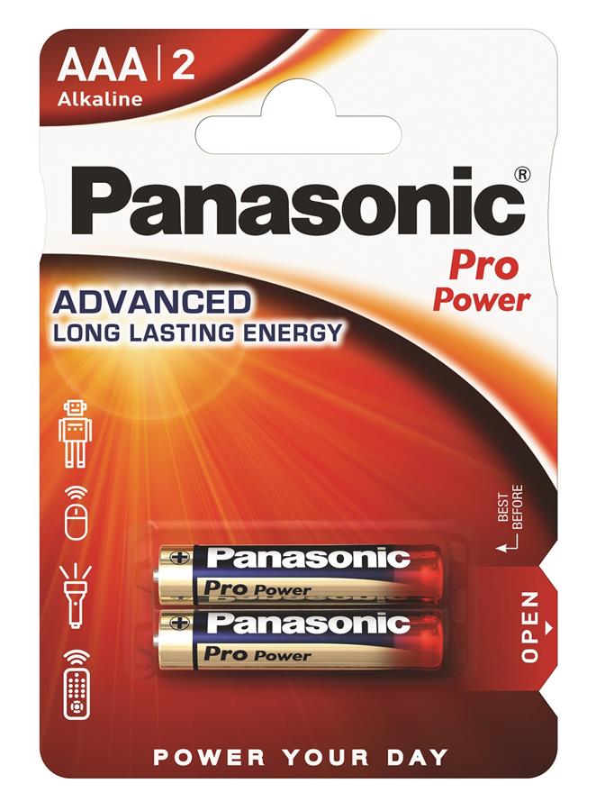 Батарейка Panasonic PRO POWER щелочная AAA блистер, 2 шт.