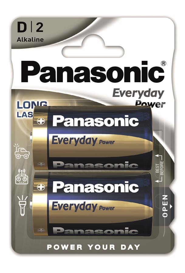 Батарейка Panasonic EVERYDAY POWER щелочная D(LR20) блистер, 2 шт.