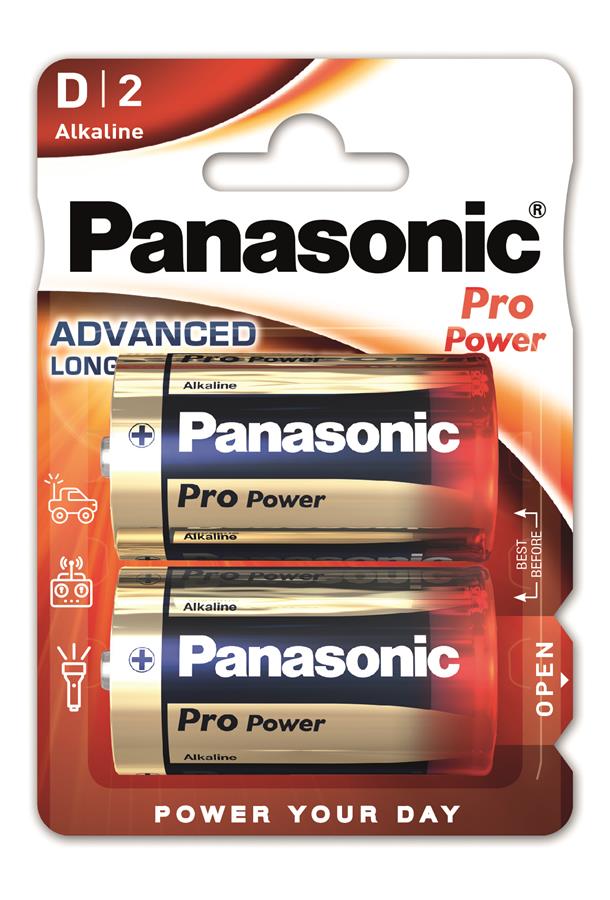 Батарейка Panasonic PRO POWER щелочная D(LR20) блистер, 2 шт.