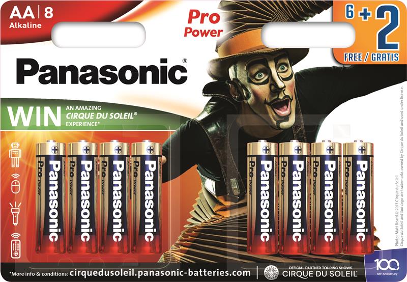 Батарейка Panasonic PRO POWER AA BLI 8 ALKALINE Cirque du Soleil