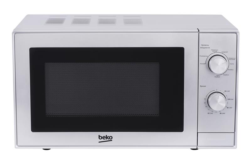 Микроволновая печь с грилем Beko MGC20100S - 20л./700Вт СВЧ + 800Вт гриль/механика/серебро