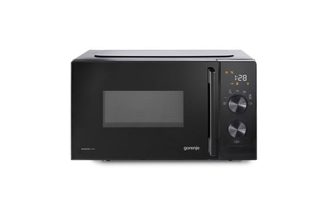Мікрохвильова піч Gorenje, 20л, електр. керув., 800Вт, дисплей, 20 програм, інвертор, чорний