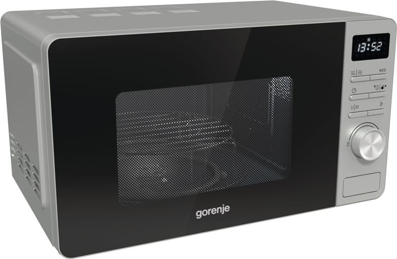 Мікрохвильова піч Gorenje, 23л, міх. управл., 800Вт, гриль, дисплей, нерж