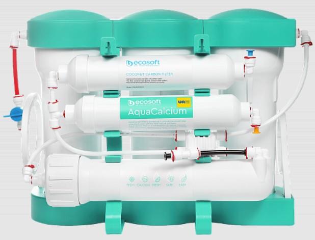 Фільтр зворотного осмосу Ecosoft P’URE AQUACALCIUM Mint, мембрана 75gpd, картридж AquaCalcium збагачує мінералами, дренаж 1:1