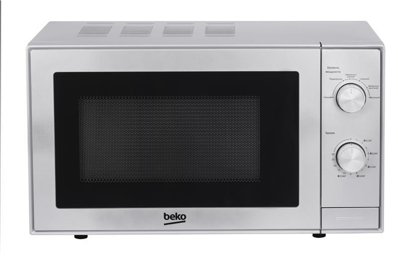 Микроволновая печь соло Beko MOC20100S - 20л./700Вт/механика/серебро