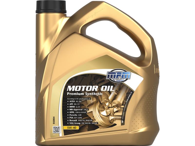 Олива моторна MPM Premium Synthetic 5W-40 4л (05004)
