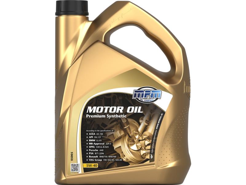 Олива моторна MPM Premium Synthetic 5W-40 5л (05005)