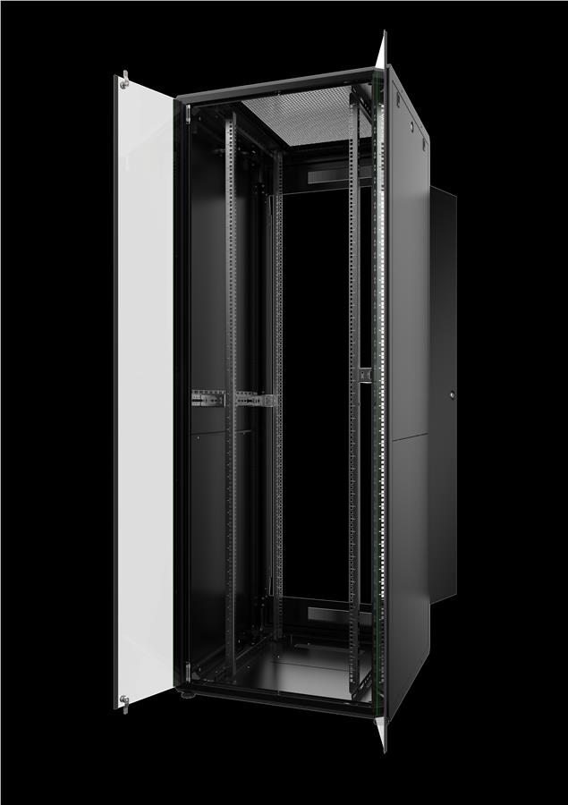 Серверна шафа MIRSAN 19", 46U, DCN ЦОД, зібрана, 80% склянні двері, + 4 модулів з АТ, 800х600 мм, максимально 3000 кг, чорна