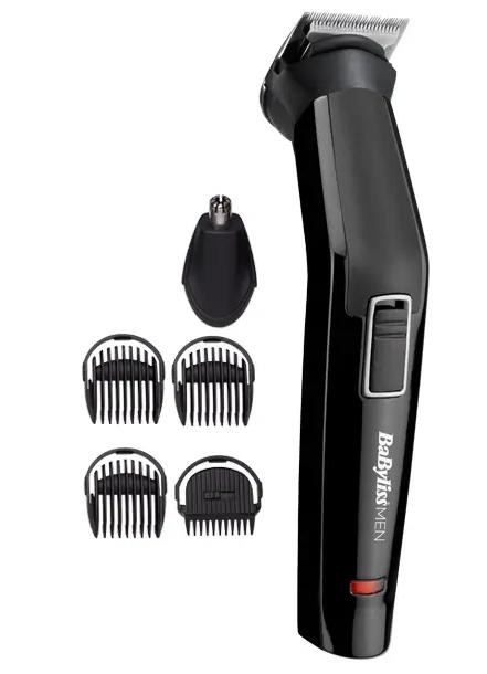 Набір для стрижки Babyliss, для бороди, вусів, голови і носа, акум., вібраційний мотор, насадок-6, сталь, чорний