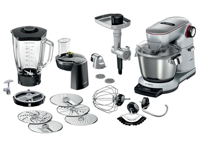 Кухонна машина Bosch, 1500Вт, чаша-метал, корпус-метал+пластик, дисплей, насадок-13, сірий