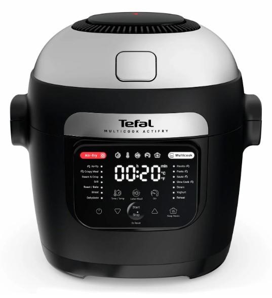 Мультиварка-мультипіч Tefal Multicook Actifry, 1334Вт, чаша-6л, сенсорне керув., 14 програм, метал/пластик, чорний