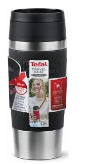 Термочашка Tefal Travel Mug Classic, 360мл, нержавіюча сталь, чорний