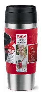 Термочашка Tefal Travel Mug Classic, 360мл, нержавіюча сталь, червоний