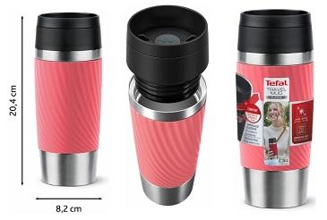 Термочашка Tefal Travel Mug Classic Twist, 0.36л, нержавіюча сталь, кораловий