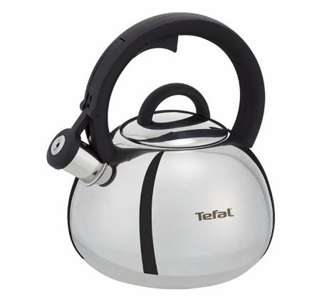 Чайник зі свистком Tefal Duetto+, 2.5л, нержавіюча сталь, сталевий, чорний