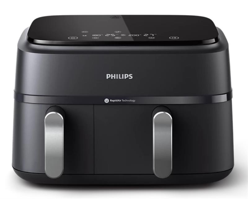 Мультипіч Philips Ovi Dual Series 3000 2750Вт, чаша-6+3л, сенсорне управл., 2 контейнера,8 авто. Програм, пластик, чорний