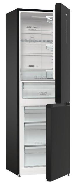 Холодильник з нижн. мороз. камерою Gorenje, 185х60х60см, 2 двері, 204(96)л, А++, NoFrost+ , LED дисплей, Зона св-ті, чорний
