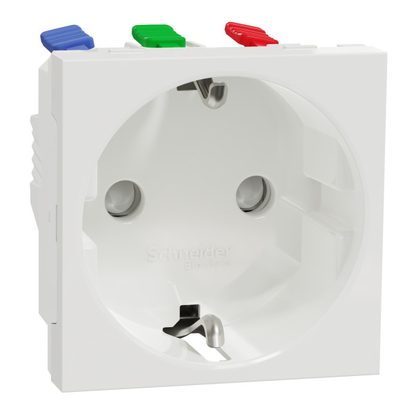 Розетка з з/к зі шторками Schneider Electric, New Unica, 16А (самозажимні клеми, біла)