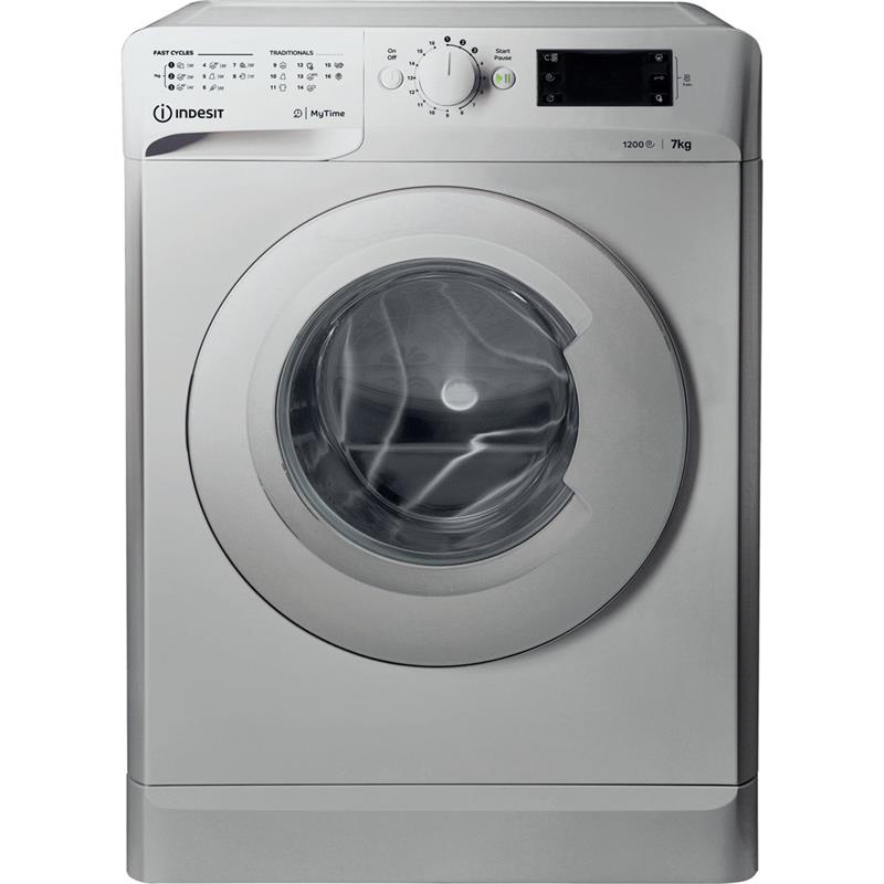 Стир. машина с фронт. загр. Indesit OMTWE71252SEU, 7кг, 1200, A+++, 54см, Дисплей, Серебристый