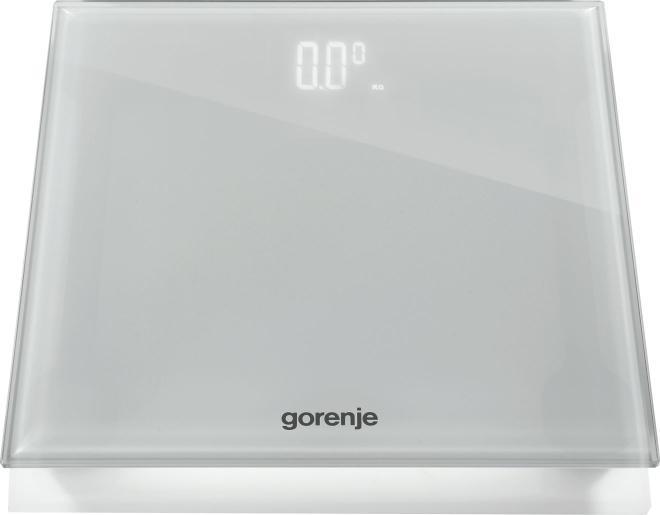 Ваги підлогові Gorenje, 180 кг, дисплей, скло, білий