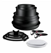 Набір посуду Tefal Ingenio Excellence+, 13 предметів, алюміній, нержавіюча сталь, бакеліт, чорний