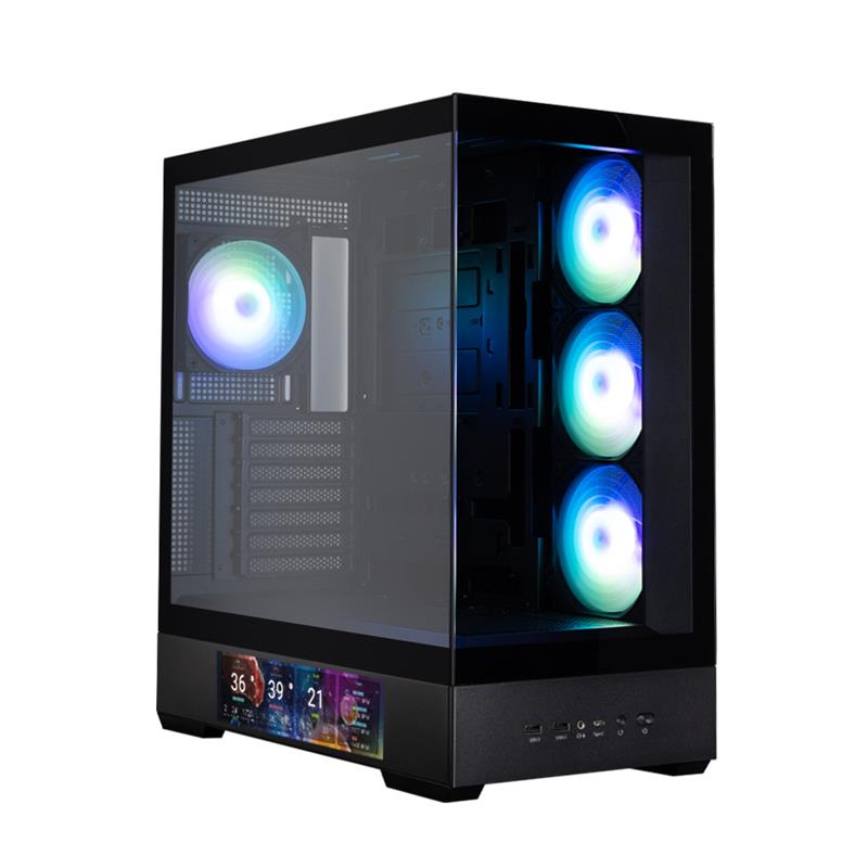 Корпус Zalman P40 DS без БЖ, 2xUSB3.0, 1x Type C, 3x120мм ARGB Reverse, 1x120мм ARGB, VGA 420мм, LCS ready, TG Side/Front Panel, Display, ATX, чорний