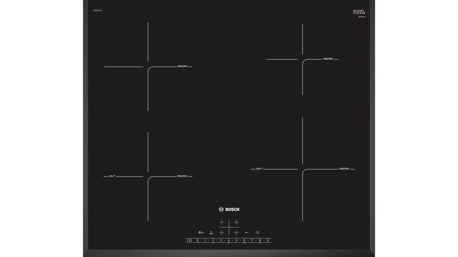 Варочная поверхность стеклокерамическая Bosch PIE651FC1E -индукция/60см/4конф/слайдер/черный