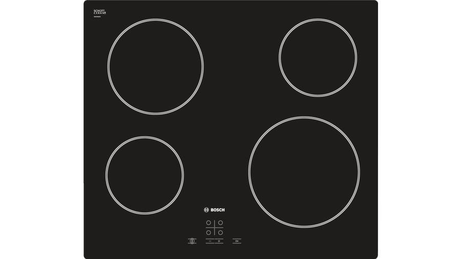 Варочная поверхность стеклокерамическая Bosch PKE611D17E -60см/4конф/сенсор/черный