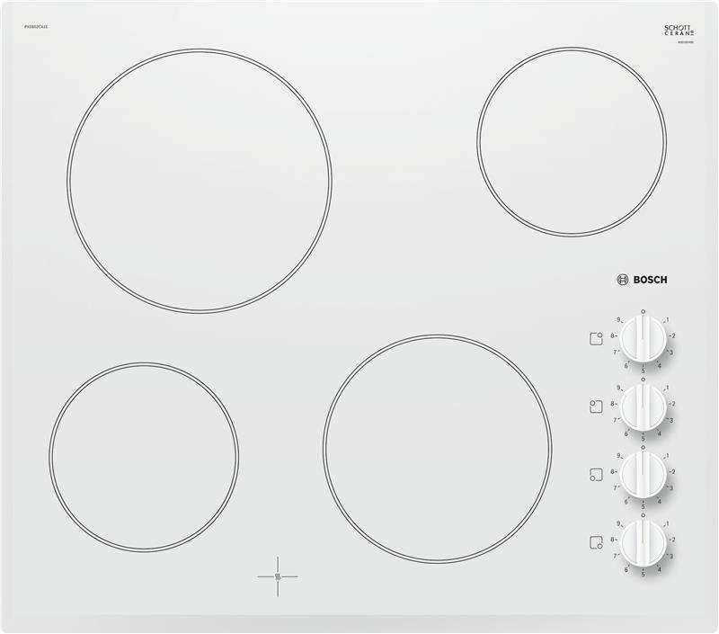 Встраиваемая электрическая поверхность Bosch PKE652CA1E - Ш-60см./стеклокерамика/механ.управление/белый