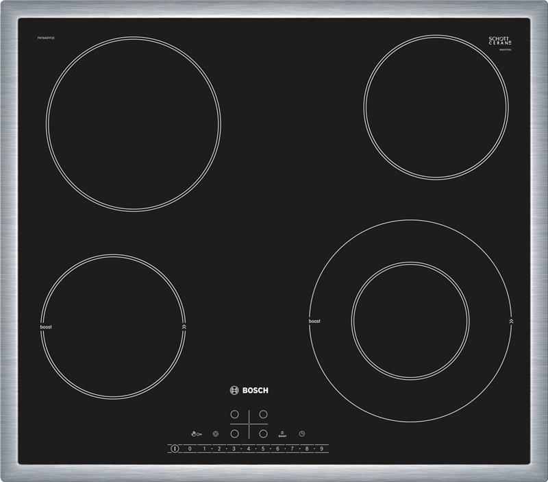 Варочная поверхность стеклокерамическая Bosch PKF645FP2E -60см/4конф/сенсор/черный