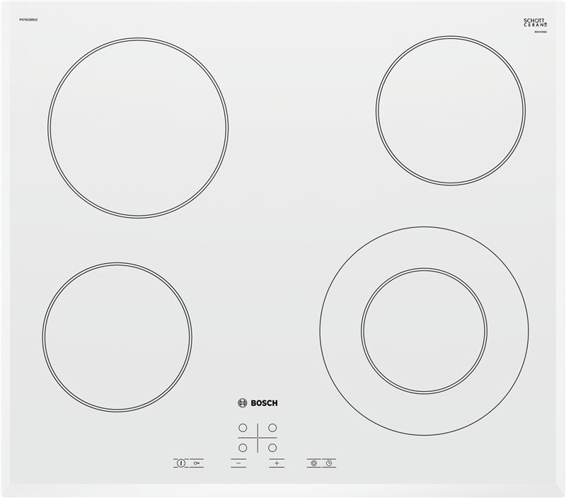 Варочная поверхность електрическая Bosch PKF652BB1E -60см/4 конфорки/1 зона расшир./сенс./белый