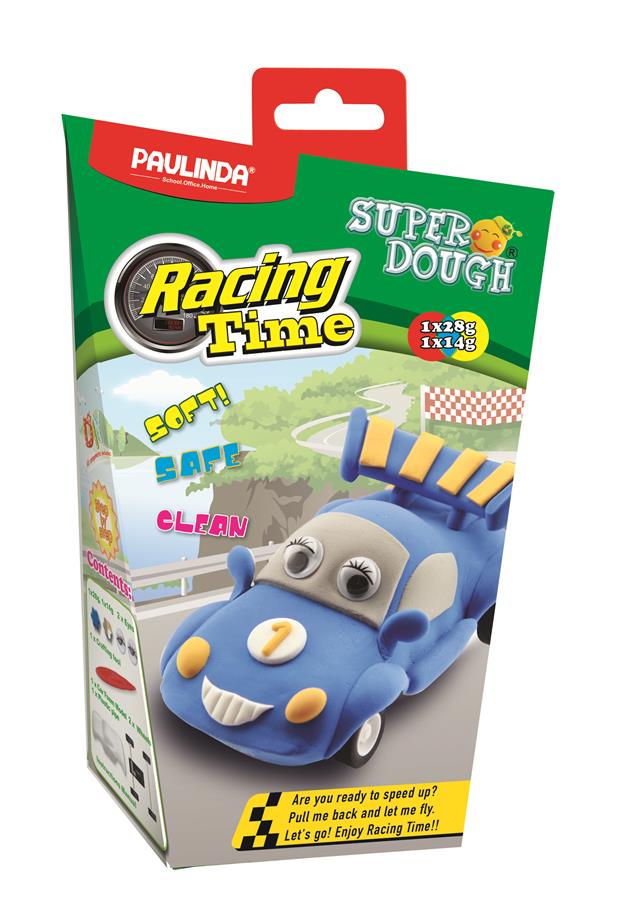 Масса для лепки Paulinda Super Dough Racing time Машинка синяя инерционный механизм PL-081161-1