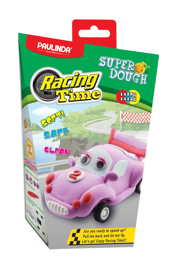 Масса для лепки Paulinda Super Dough Racing time Машинка розовая инерционный механизм PL-081161-2