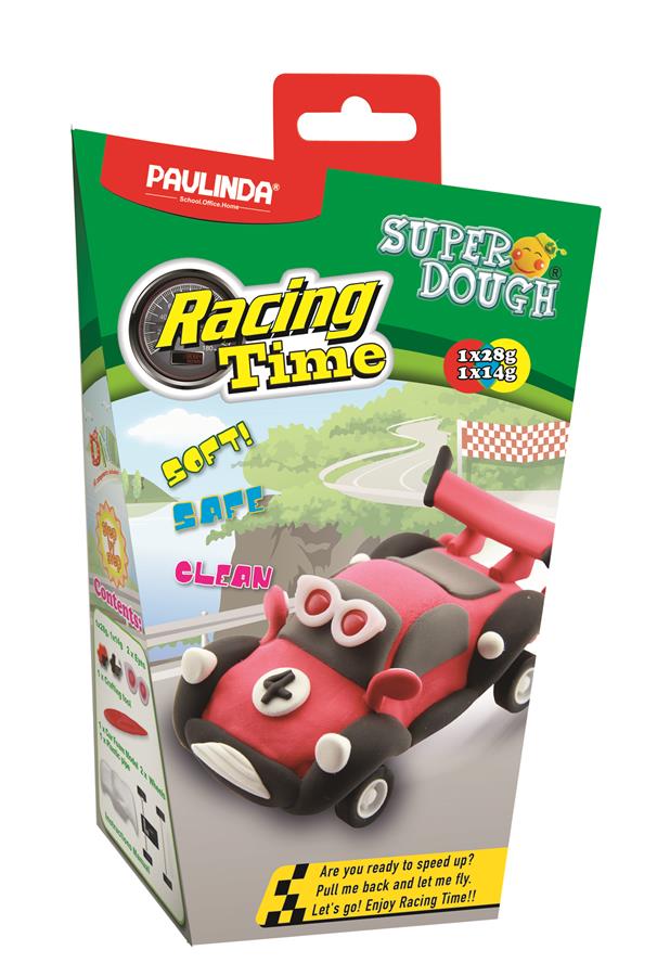 Масса для лепки Paulinda Super Dough Racing time Машинка красная, инерционный механизм PL-081161-4