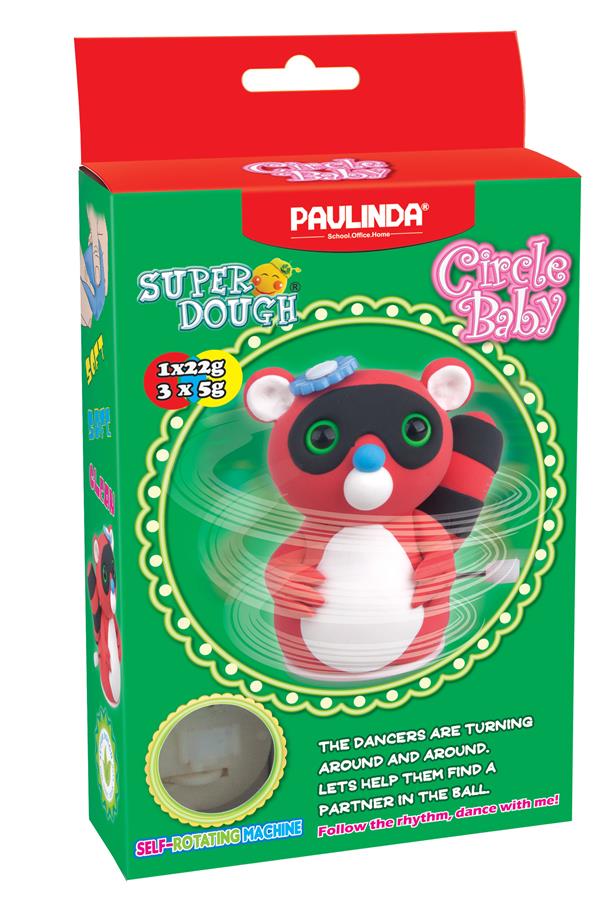 Масса для лепки Paulinda Super Dough Circle Baby Енот крутящийся механизм, красный PL-081177-1