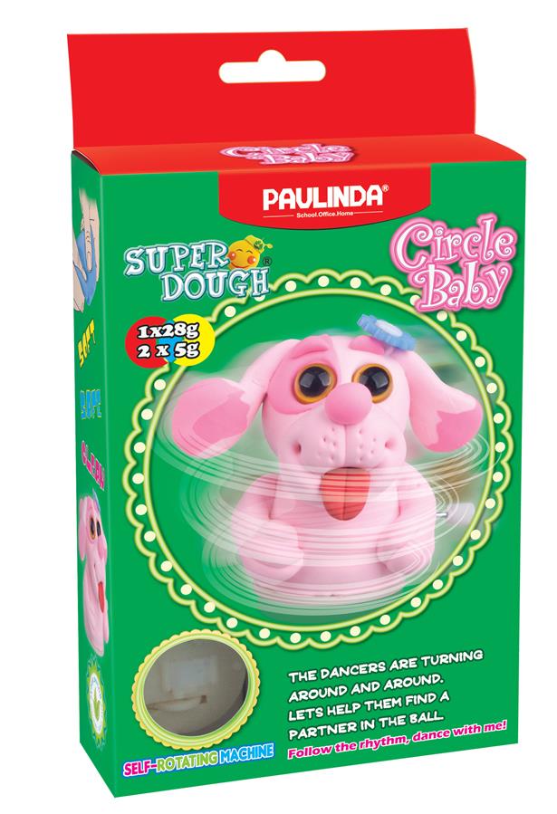 Масса для лепки Paulinda Super Dough Circle Baby Собака заводной механизм, розовая PL-081177-5