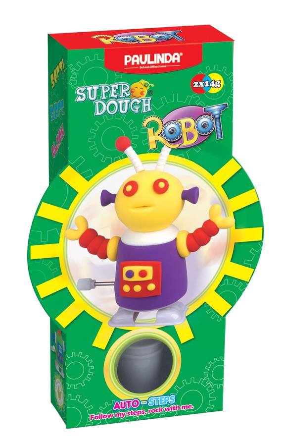 Масса для лепки Paulinda Super Dough Robot заводной механизм (шагает), фиолетовый PL-081178-4