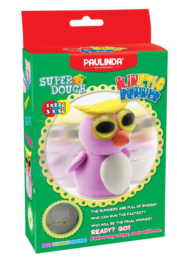 Масса для лепки Paulinda Super Dough Running Race Сова заводной механизм PL-081183-4