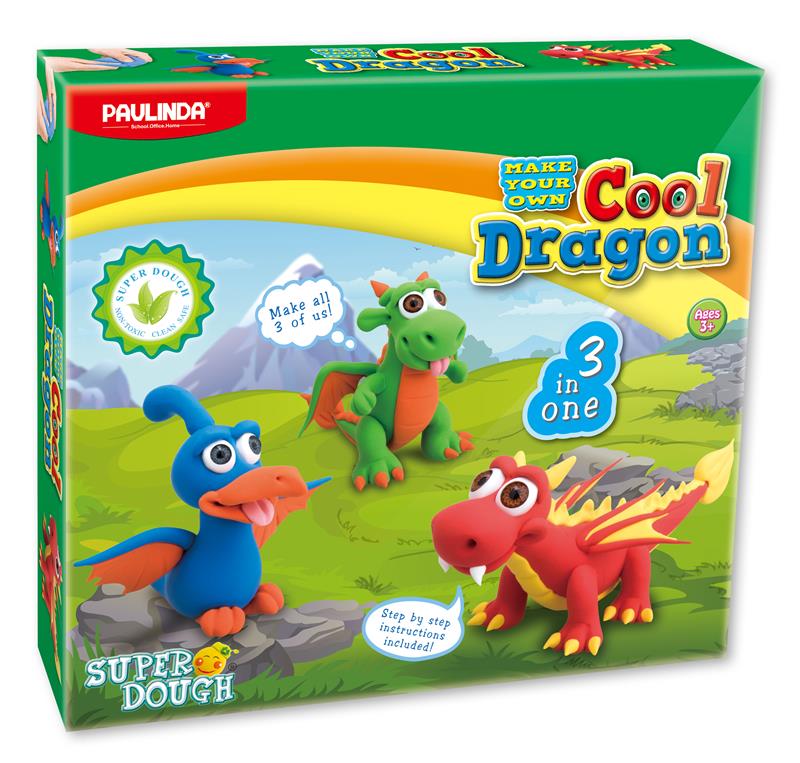 Масса для лепки Paulinda Super Dough Cool Dragon Драконы 3 в 1 PL-081554