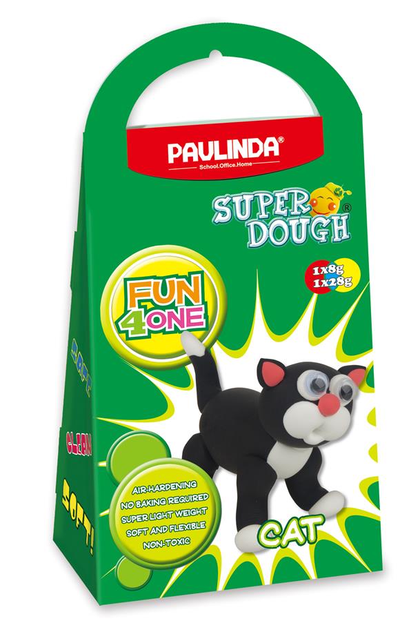 Масса для лепки Paulinda Super Dough Fun4one Кот (подвижные глаза) PL-1561