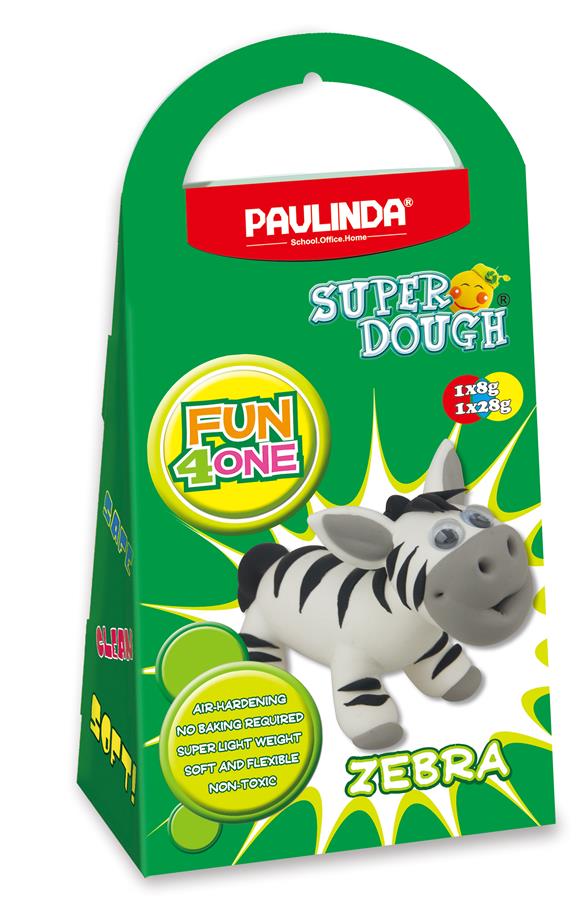 Масса для лепки Paulinda Super Dough Fun4one Зебра (подвижные глаза) PL-1563