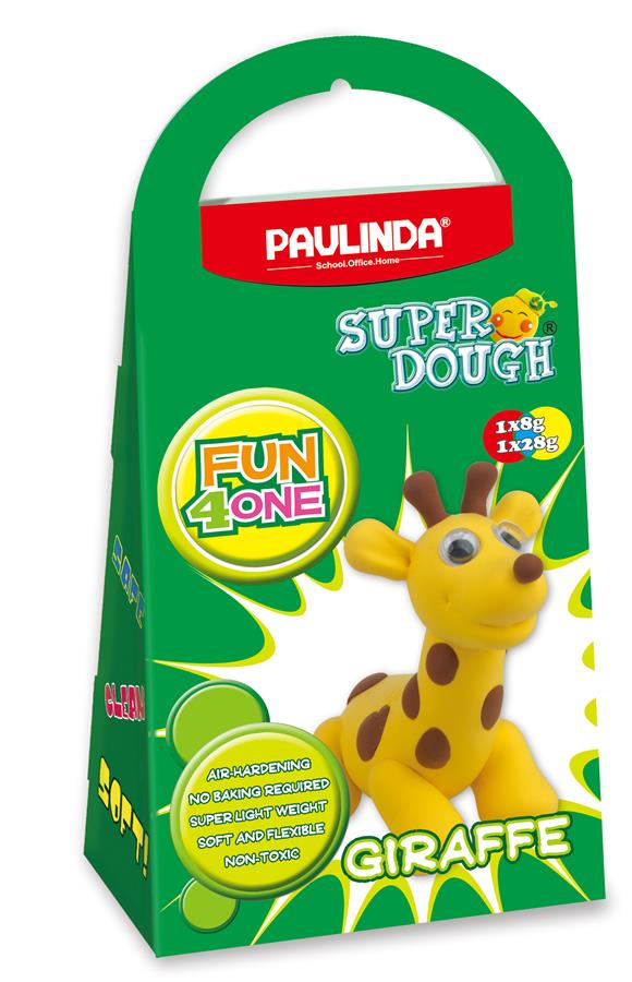 Масса для лепки Paulinda Super Dough Fun4one Жираф (подвижные глаза)PL-1565