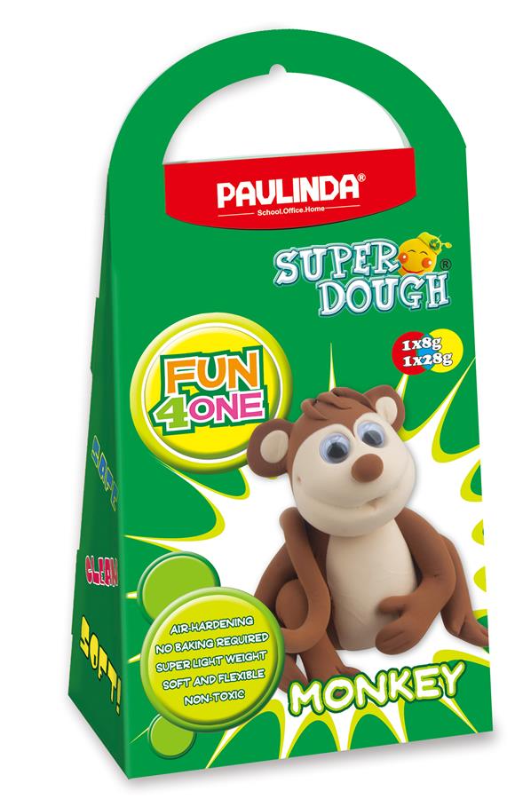 Масса для лепки Paulinda Super Dough Fun4one Обезьяна (подвижные глаза)PL-1566