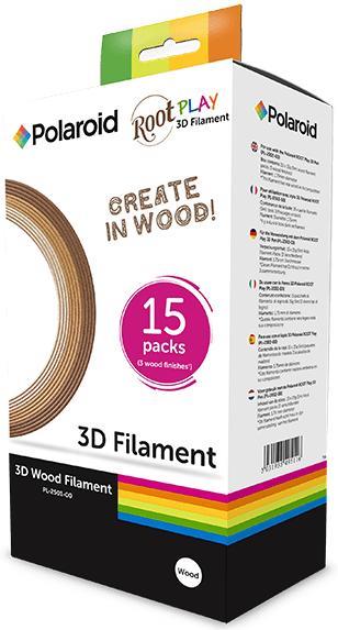 Картридж для 3D ручки Polaroid PCL, 1.75мм, нитка, 15шт, дерево