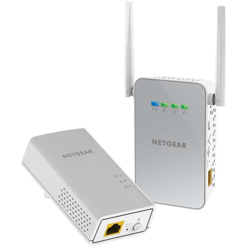 Комплект Адаптерів Powerline NETGEAR PLW1000, 1xGE, (PL1000 1шт, PLW1000 1шт)